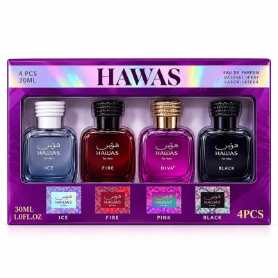 KIT MINI HAWAS FEM ROXO30ML CADA 4 PEÇAS